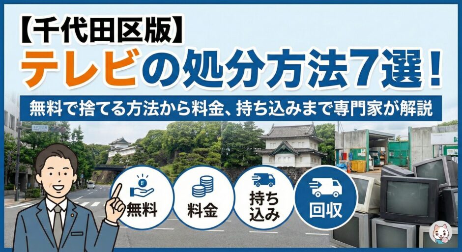 【千代田区版】テレビの処分方法7選！無料で捨てる方法から料金、持ち込みまで専門家が解説