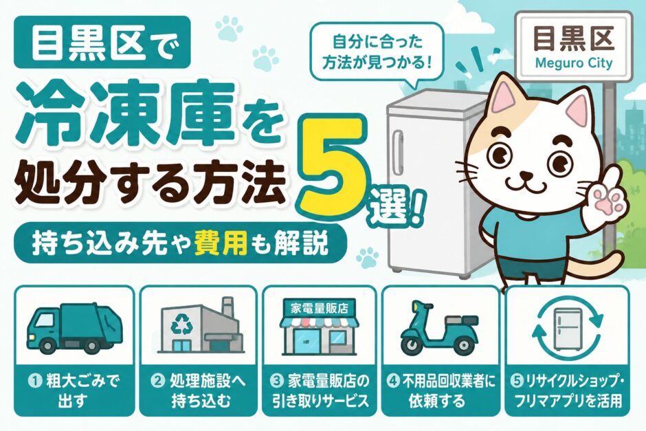 目黒区で冷凍庫を処分する方法5選！持ち込み先や費用も解説 | 不用品 